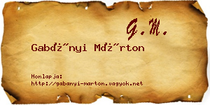 Gabányi Márton névjegykártya