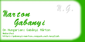 marton gabanyi business card