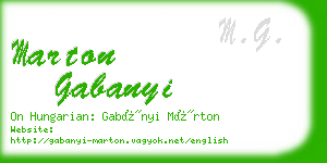 marton gabanyi business card